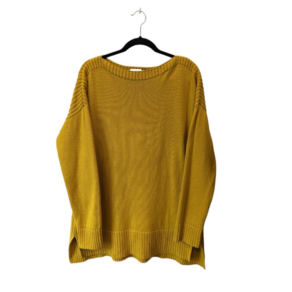 Loft Mustard Yellow Boat Neck Sweater